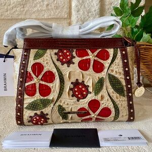 🐞♥️🐞 NWT BRAHMIN SANDSTONE LADYBIRD HILLARY CROSSBODY